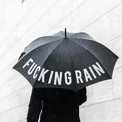 "F*cking Rain" Black Umbrella