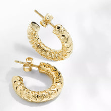 Small engraved hoop earrings -  Charlotte Collection by Louise Damas