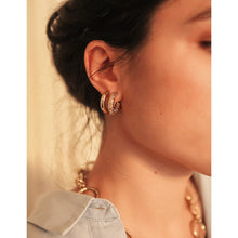 Small engraved hoop earrings -  Charlotte Collection by Louise Damas