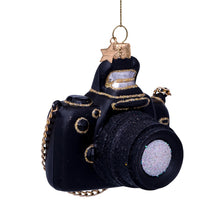 Christmas Black Camera Ornament