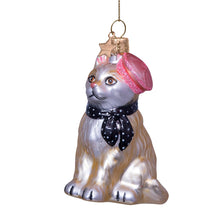 Christmas Cat With Barret and Scarf Ornament