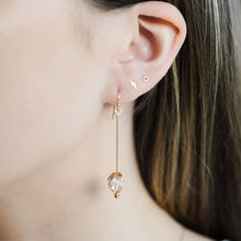 Gold Filled Golden Shadow Diamond Pin Earrings by MoMuse